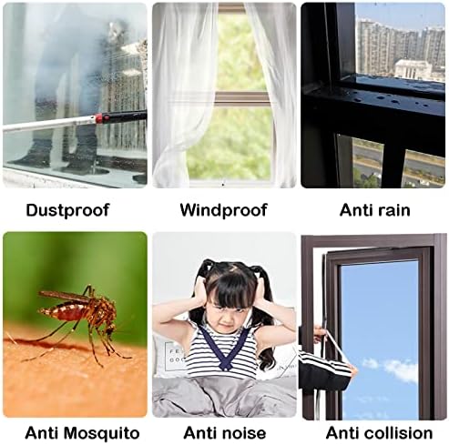 Weather Stripping Door Window Seal Strip 33 Ft, Selfadhesive Strong Adhesion, soundproofing, Draft Blocker, Dustproof, Suitable for Doors and Windows Cabinet Doors, 0.35 Wide X 0.6 Inch Thick, Gray - Image 4