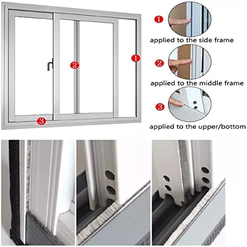 Weather Stripping Door Window Seal Strip 33 Ft, Selfadhesive Strong Adhesion, soundproofing, Draft Blocker, Dustproof, Suitable for Doors and Windows Cabinet Doors, 0.35 Wide X 0.6 Inch Thick, Gray - Image 7