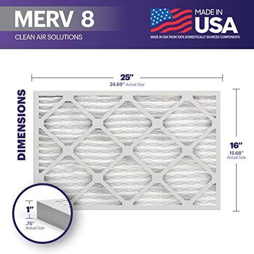 BNX TruFilter 16x25x1 Air Filter MERV 8 (6-Pack) - MADE IN USA – Dust & Pet Defense Electrostatic Pleated Air Conditioner HVAC AC Furnace Filters for Dust, Pet, Mold, Pollen MPR 600 – 700 & FPR 5 - Image 2