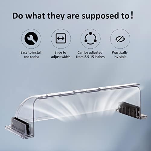 4 Pack Transparent Adjustable Air Deflector for Vents, Sidewalls and Ceiling Registers, 8.5" to 15" - Image 5