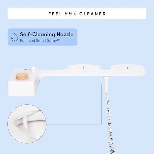 TUSHY Classic 3.0 Bidet Toilet Seat Attachment - A Non-Electric Self Cleaning Water Sprayer with Adjustable Water Pressure Nozzle, Angle Control & Easy Home Installation (White/Gunmetal) - Image 5