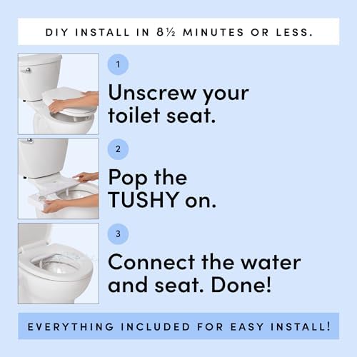 TUSHY Classic 3.0 Bidet Toilet Seat Attachment - A Non-Electric Self Cleaning Water Sprayer with Adjustable Water Pressure Nozzle, Angle Control & Easy Home Installation (White/Gunmetal) - Image 7