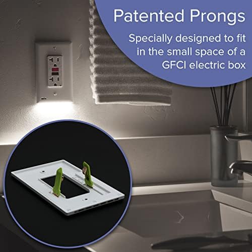 Single - SnapPower GuideLight 2 [For GFCI Outlets] - Replaces Plug-In Night Light - Electrical Receptacle Wall Plate with LED Night Lights - Auto On/Off Sensor - (GFCI, White) - Image 5