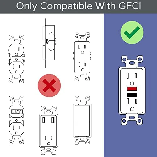 Single - SnapPower GuideLight 2 [For GFCI Outlets] - Replaces Plug-In Night Light - Electrical Receptacle Wall Plate with LED Night Lights - Auto On/Off Sensor - (GFCI, White) - Image 6