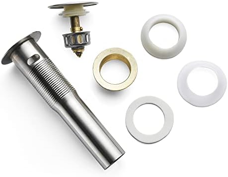 Bathroom Sink Drain,2 Pack Drain Stopper Bathroom Sink with Overflow,Pop Up Drain Assembly with Detachable Strainer Basket,Built-in Anti-Clogging Strainer,Stainless Steel Brushed Nickel - Image 5