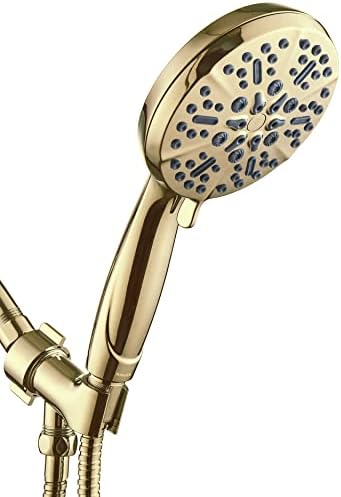 Gold Shower Head with Handheld High Pressure – The High Flow Rain Showerhead with Extra 60" Long Hose and Adjustable Overhead Brass Holder Anti-Clog Silicone Nozzles – Upgrade your Luxurious Bathroom - Image 7