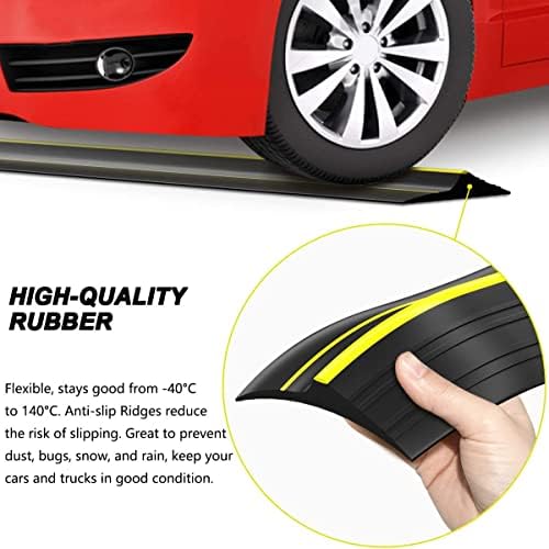 Jin&Bao Universal Garage Door Threshold Seal Strip 20FT Kit, Bottom Waterproof Rubber Weather Stripping Replacement(Yellow, 2 Adhesive) - Image 2