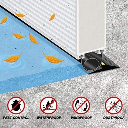 Jin&Bao Universal Garage Door Threshold Seal Strip 20FT Kit, Bottom Waterproof Rubber Weather Stripping Replacement(Yellow, 2 Adhesive) - Image 5