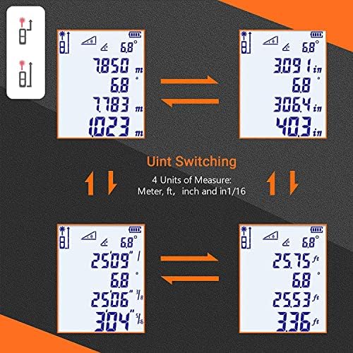 Laser Measure Mute Distance with 2 Bubble Levels, Measure Distance, Area and Volume HD50 - Image 8