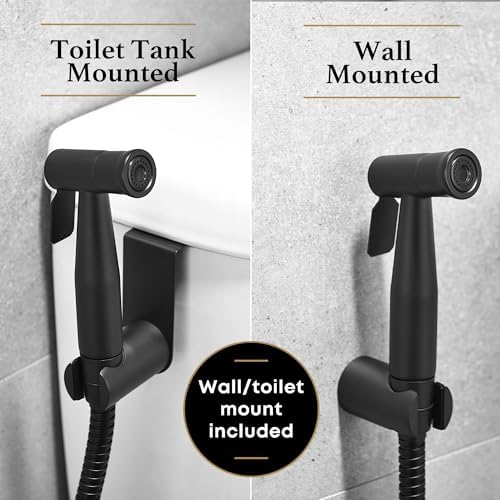 Purrfectzone Black Bidet Sprayer for Toilet, Handheld Bidet Shower Kit, Easy-to-Install Toilet Bidet Handheld Set, Hand Held Stainless Steel Bidet with Adjustable Flow, Cloth Diaper Sprayer - Image 6