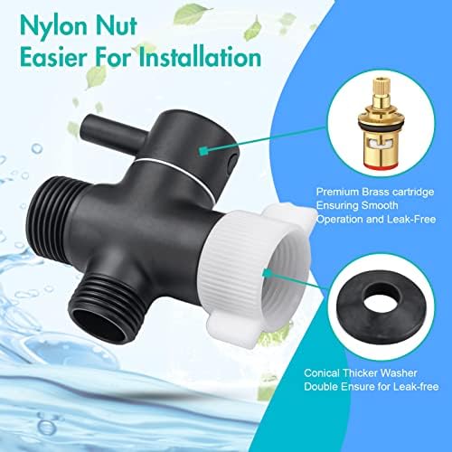 BARROCK Handheld Bidet Sprayer for Toilet, Stainless Steel Metal Made Baby Cloth Diaper Spraying Kit, Bathroom Toilet Bidet Attachment Set for Bathing Pets and Feminine Hygiene, Matte Black - Image 4