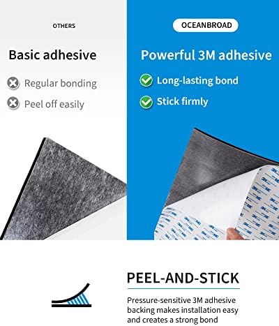OCEANBROAD EVA Foam Boat Flooring with 3M Adhesive Backing Marine Self-Adhesive Decking 96''x45.6''/36''/28.8''/16.8'', 48''x16.8'' Faux Teak Sheet for Jon Boats Swim Platform Helm Pad RV Floor - Image 2