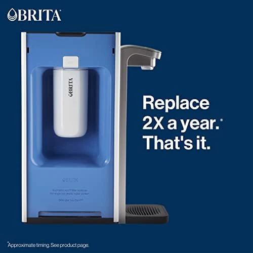 Brita Hub Replacement Water Filter, BPA-Free, Replaces 900 Plastic Water Bottles, Lasts Six Months or 120 Gallons, Includes 1 Filter, Kitchen Essential, White - Image 6