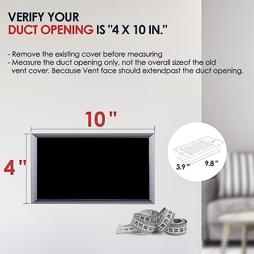 Quiet Register Booster Fan Fits 4" x 10" Register Holes, 10-Speed Smart Heating Cooling AC Vent Fan with Remote Control and Thermostat Control - White - Image 3