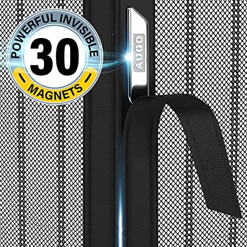 AUGO Magnetic Screen Door - Self Sealing, Heavy Duty, Hands Free Mesh Partition Keeps Bugs Out - Pet and Kid Friendly - Patent Pending Keep Open Feature - 34 Inch x 81 Inch - Image 4
