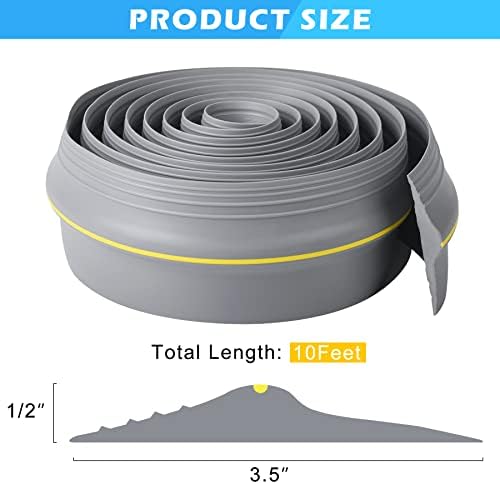 Papillon Garage Door Bottom Seal Strip, Weatherproof EPDM Rubber Threshold, Fits All Standard Doors, Easy for DIY Homeowners, No Adhesive (10Ft, Grey) - Image 2