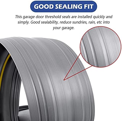 ToLanbbt 20Ft/6M Universal Garage Threshold Seal Strip with 300ml Black Adhesives, Garage Door Bottom Weatherproof Strip Rubber DIY Weather Stripping Replacement (Grey) - Image 3