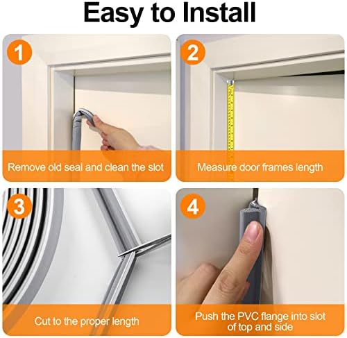 40 Feet Door Weather Stripping for Large Gap, Kerf Door Seal for Easy Installation (Grey) - Image 6