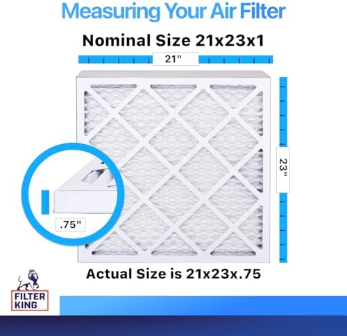 Filter King 21x23x1 Air Filter | 3-PACK | MERV 8 HVAC Pleated A/C Furnace Filters | MADE IN USA | Actual Size: 21 x 23 x .75" - Image 2