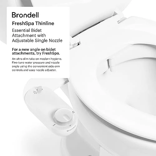Brondell Fresh Spa Adjustable, Bidet Attachment FSA-15 for Toilet Seats with Adjustable Single Nozzle, Side Arm Control, Thin Profile, White (Ambient Temperature) - Image 3