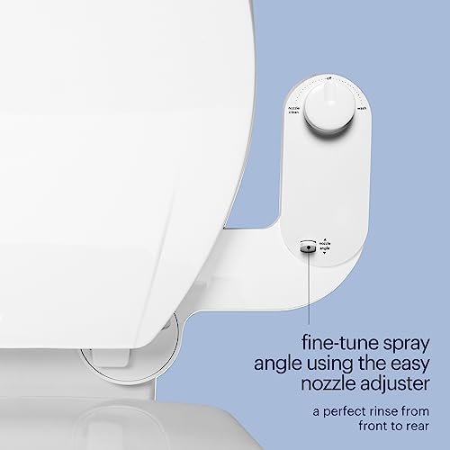 Brondell Fresh Spa Adjustable, Bidet Attachment FSA-15 for Toilet Seats with Adjustable Single Nozzle, Side Arm Control, Thin Profile, White (Ambient Temperature) - Image 4
