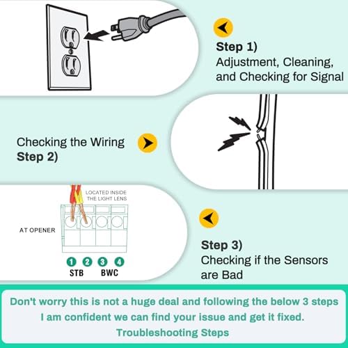 for Genie Garage Door Sensor, Replacement for Genie/Overhead Garage Door Sensor, Compatible with Genie/Overhead Garage Door Opener Made After 1993, Item Includes Two Sensors (Receiving&Sending) - Image 3