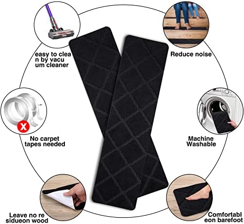 Stair Treads for Wooden Steps 15pcs - 8x30in Carpet Stairs Runner Indoor Non-Slip Stair Mats for Kids Elders and Pets - Image 4