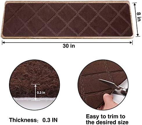 Stair Treads for Wooden Steps - 15pcs, 8x30in Carpet Stairs Runner Indoor Non-Slip Mats for Kids, Elders and Pets - Image 2