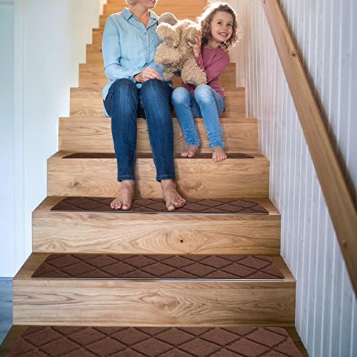 Stair Treads for Wooden Steps - 15pcs, 8x30in Carpet Stairs Runner Indoor Non-Slip Mats for Kids, Elders and Pets - Image 5
