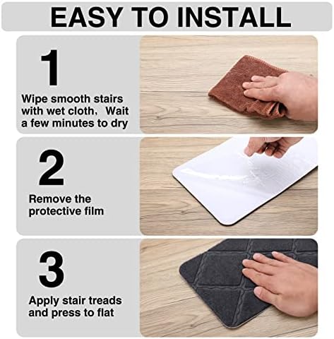 Stair Treads for Wooden Steps 15pcs - 8x30in Carpet Stairs Runner Indoor Non-Slip Stair Mats for Kids Elders and Pets - Image 3