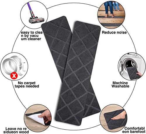 Stair Treads for Wooden Steps 15pcs - 8x30in Carpet Stairs Runner Indoor Non-Slip Stair Mats for Kids Elders and Pets - Image 4