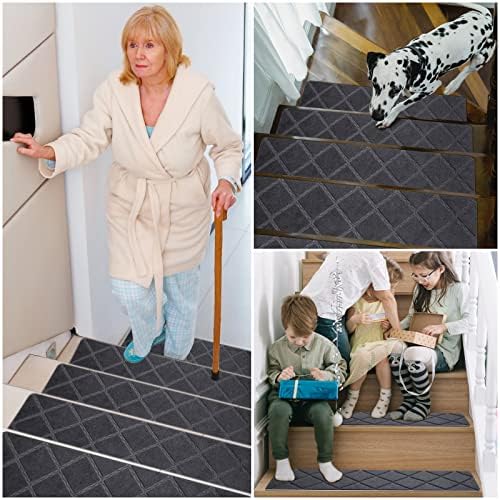 Stair Treads for Wooden Steps 15pcs - 8x30in Carpet Stairs Runner Indoor Non-Slip Stair Mats for Kids Elders and Pets - Image 6