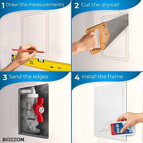 Access Panel for Drywall - 12 x 16 inch - Wall Hole Cover - Access Door - Plumbing Access Panel for Drywall - Heavy Durable Plastic White - Image 3