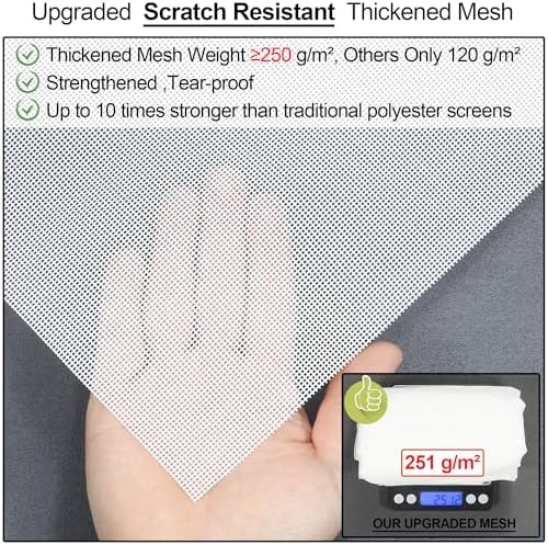 Upgraded Magnetic Screen Door Thicker Fiberglass Mesh,36 Longer Magnets,Screen Door Mesh Magnetic Closure for Single Door,Retractable Magnetic Door Screen,Fit Doors to 32x80 Inch White - Image 3