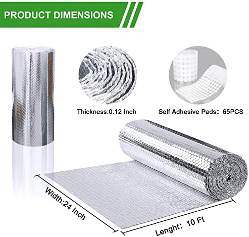 Reflective Bubble Window Insulation for Summer Heat, Sun Reflector for Windows, Insulation Roll for RV Window Insulation, 24"(W) x10 Ft (L) Window Insulation Kit, RV Windwow Coverings. - Image 6