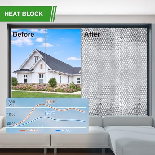 Reflective Insulation Foam,48"x 10 Ft Window Insulation for Summer Heat,Aluminum Foil Bubble Insulation Roll for Keep Heat,Window Insulation Kit for RV Thermal Insulation Foam. - Image 5