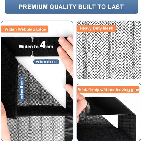 Magnetic Screen Door Fits Door Size 38" x 82", Actual Screen Size 40" x 83", Screen Door Mesh,Door Screen Magnetic Closure for Patio Door Enjoy Air Fresh-Black - Image 6