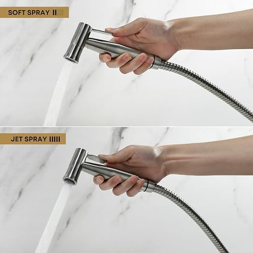 Purrfectzone 2 Pack Bidet Sprayer for Toilet, Handheld Bedet Shower Kit, Easy-to-Install Toilet Bidet Shattaf, Hand Held Stainless Steel Bedet with Adjustable Flow, Handheld Cloth Diaper Set - Image 4