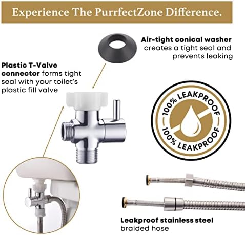 Purrfectzone 2 Pack Bidet Sprayer for Toilet, Handheld Bedet Shower Kit, Easy-to-Install Toilet Bidet Shattaf, Hand Held Stainless Steel Bedet with Adjustable Flow, Handheld Cloth Diaper Set - Image 8