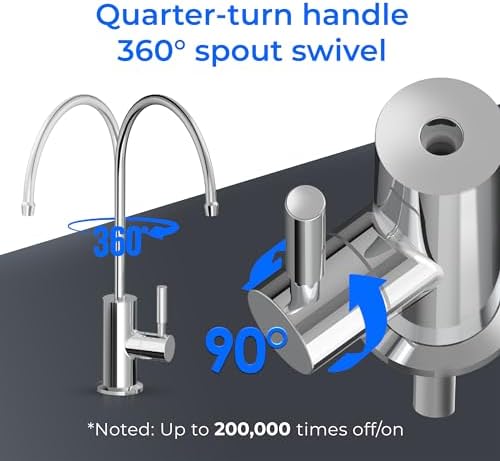 Waterdrop Filtered Water Faucet, Drinking Water Faucet, Reverse Osmosis Faucet, RO Faucet, RO Water Faucet, Water Filter Faucet for Kitchen Sink, Stainless Steel, Lead-Free, Polished Chrome - Image 5