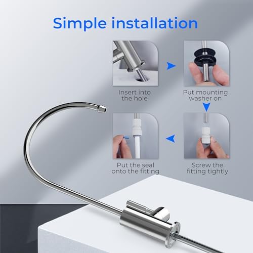 Waterdrop Filtered Water Faucet, Drinking Water Faucet, Reverse Osmosis Faucet, RO Faucet, RO Water Faucet, Water Filter Faucet for Kitchen Sink, Stainless Steel, Lead-Free, Polished Chrome - Image 6