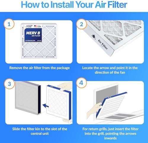 Filter King 16x25x4 Air Filter | 4-PACK | MERV 8 HVAC Pleated A/C Furnace Filters | MADE IN USA | Actual Size: 15.5 x 24.5 x 3.75" - Image 4