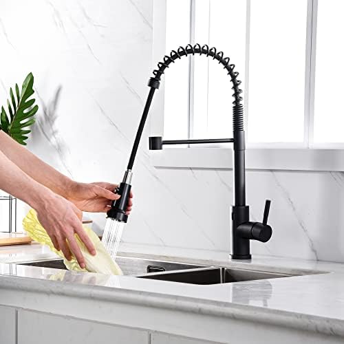 Kitchen Faucet Head Replacement Black, with 15 Adapters Plastic Pull Down Faucet Spray Head, 3 Modes Pull Out Kitchen Sink Sprayer Nozzle, Matte Black - Image 6