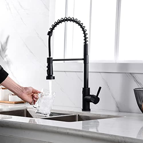 Kitchen Faucet Head Replacement Black, with 15 Adapters Plastic Pull Down Faucet Spray Head, 3 Modes Pull Out Kitchen Sink Sprayer Nozzle, Matte Black - Image 8