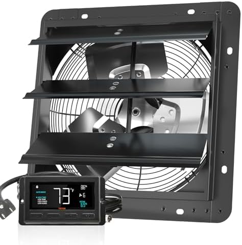 VEVOR 12-Inch Exhaust Fan with Temperature Humidity Controller, 940 CFM, 10-Speed Adjustable, ETL Listed, Black - Image 9