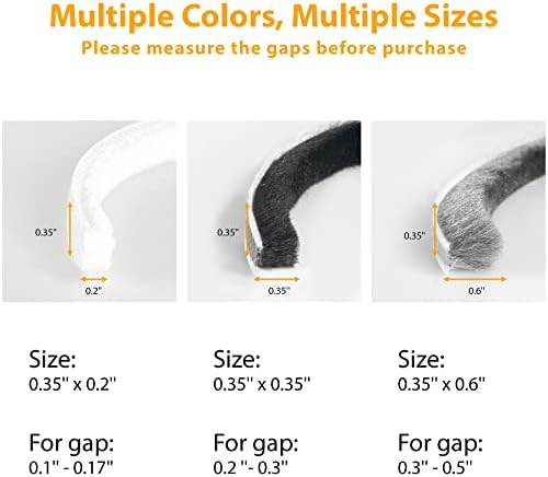 39.4FT Brush Weather Stripping, Neat Pile Self Adhesive Seal Strip for Windows and Door, Weatherstrip for Soundproofing, Windproof, Dustproof, Stronger Stickiness, 0.35'' Wide x 0.35'' Thick, White - Image 3