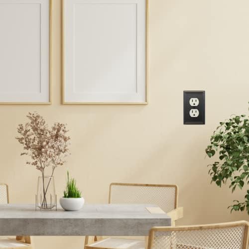 Single Duplex Outlet Light Switch Cover Luca Metal Wall Plate, 4-Pack Aged Bronze 1 Gang, Oil Rubbed Bronze for Receptacle Light Switch, Outlet Cover Decorative, Wallplate, Midsize, Durable - Image 6
