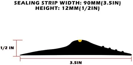 Papillon Garage Door Bottom Seal Strip, Weatherproof EPDM Rubber Threshold, Fits All Standard Doors, Easy for DIY Homeowners, No Adhesive (12Ft, Black) - Image 2