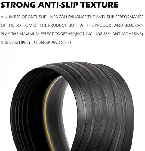 Papillon Garage Door Bottom Seal Strip, Weatherproof EPDM Rubber Threshold, Fits All Standard Doors, Easy for DIY Homeowners, No Adhesive (12Ft, Black) - Image 3