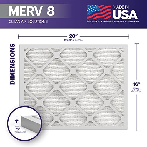 BNX TruFilter 16x20x1 Air Filter MERV 8 (12-Pack) - MADE IN USA – Dust & Pet Defense Electrostatic Pleated Air Conditioner HVAC AC Furnace Filters for Dust, Pet, Mold, Pollen MPR 600 – 700 & FPR 5 - Image 2